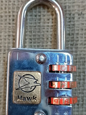 Hawk Comlock 4cm with 3-digit combination like new, vintage