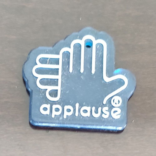 Mini plastic keychain applause like new, blue