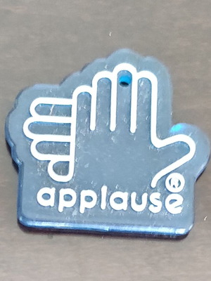 Mini plastic keychain applause like new, blue