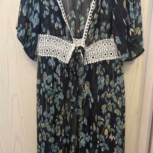 Doca kaftan with floral print, one size