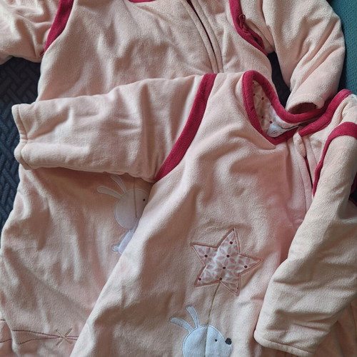 Premaman velour baby sleeping bag, pink, size 1