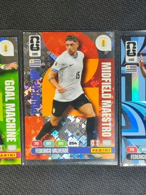 Uruguay Football Cards Lot of 3 with Darwin Núñez and Federico Valverde