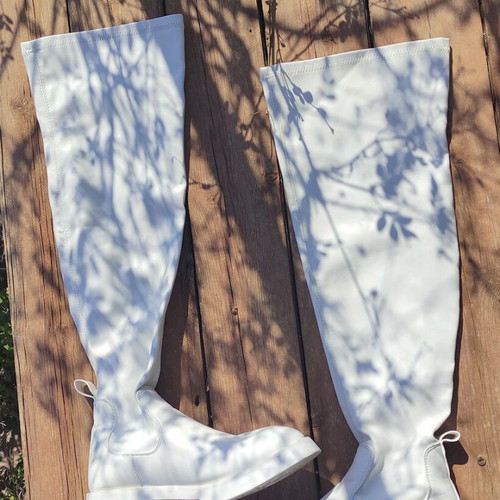 Alta Moda white elastic tall boots used, size 38