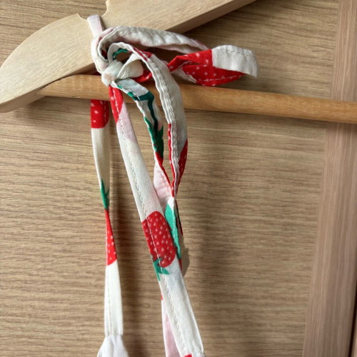 Karavan dress like new with belt, white and red