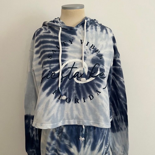Ocean Drive tie-dye sweatshirt set new, white and blue, size S