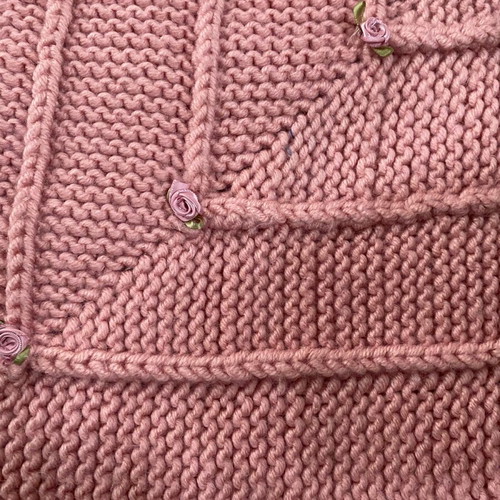Knitted baby blanket like new, handmade, pink
