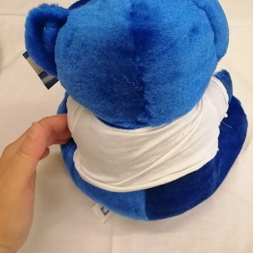 EPO Blue and White Plush Bear with Official Licensed Product Tag