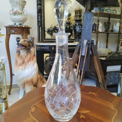 Vintage glass carafe used, height 41cm