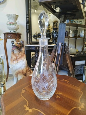 Vintage glass carafe used, height 41cm