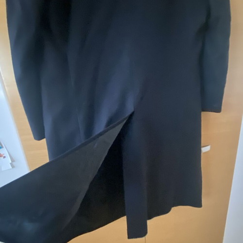 Men's single-breasted overcoat black wool like new, size Large
