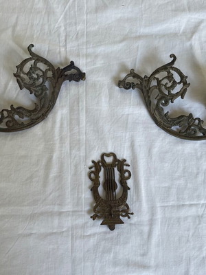Set of 2 Victorian Candle Sconces and 1 Wall Hook used, antiques