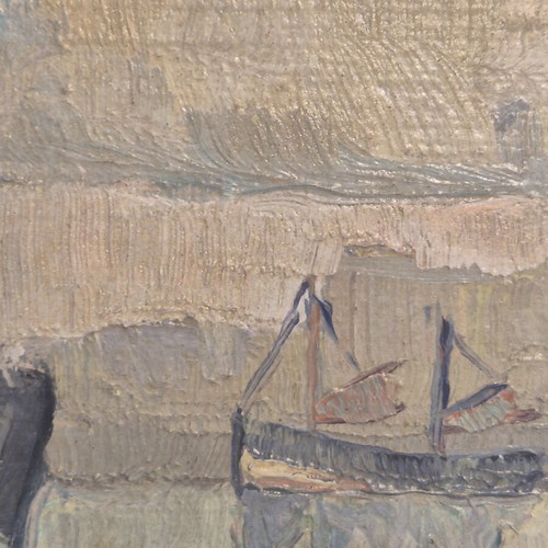 Jacobus Moerman Oil Painting Marine Cabinet Piece, Ostend 1939