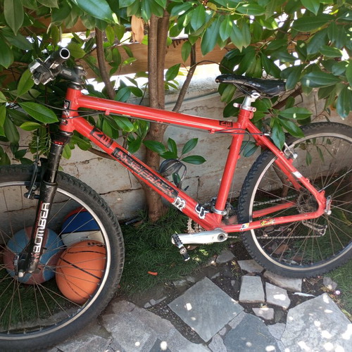 Downhill bike used, handmade aluminum frame, mountain