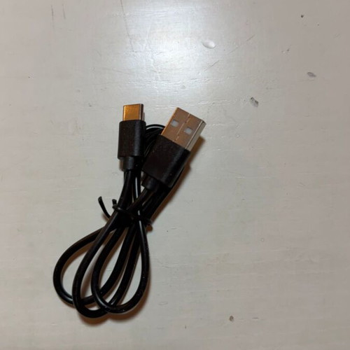 Short USB to USB Type-C charging cable, black