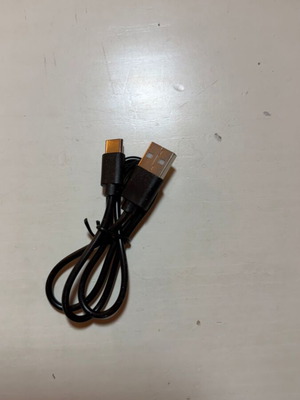 Short USB to USB Type-C charging cable, black