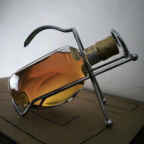 Bottle holder for wine and liqueur, like new, metal