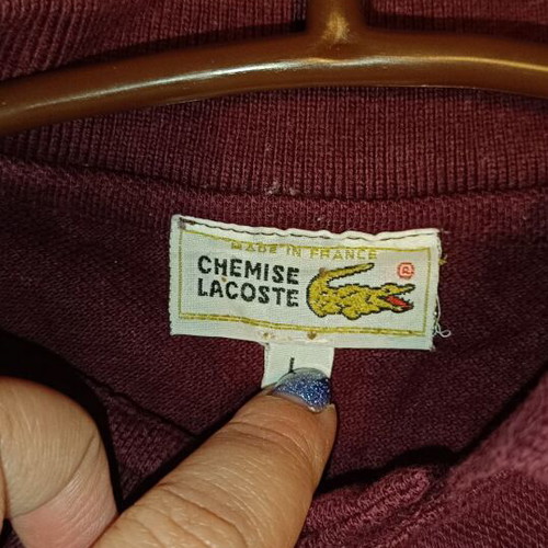 Lacoste long-sleeve polo shirt Large red like new