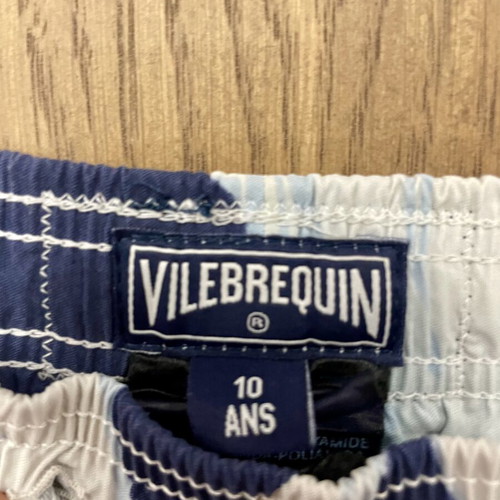 Vilebrequin kids' swim shorts size 10, ages 8-10, blue and white