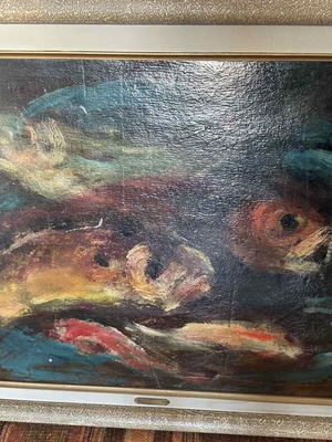 Doris «Ψάρια» ελαιογραφία σε καμβά, 75x50 εκ.