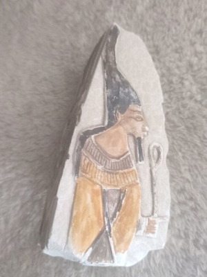 Handmade carved stone with Egyptian motifs like new