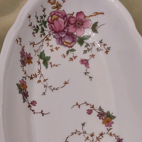 Titov Veles porcelain serving platters with purple flowers, set of 2