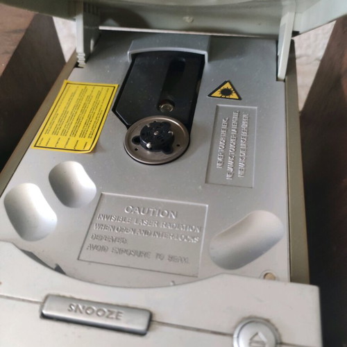 Mini stereo system used with two speakers and remote control