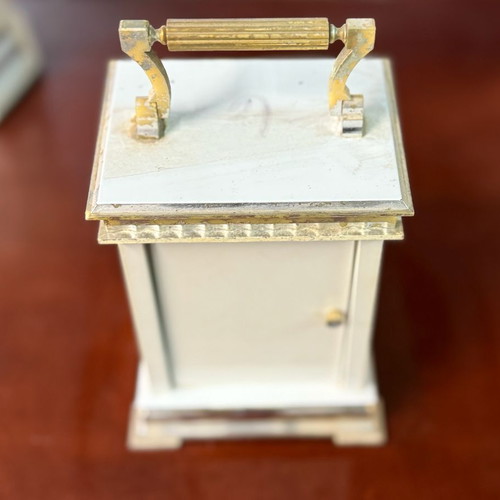 Antique Table Clock with Gold Handle like new, analog