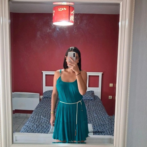 Paranoia dress like new, size S, green, airy with foldable straps