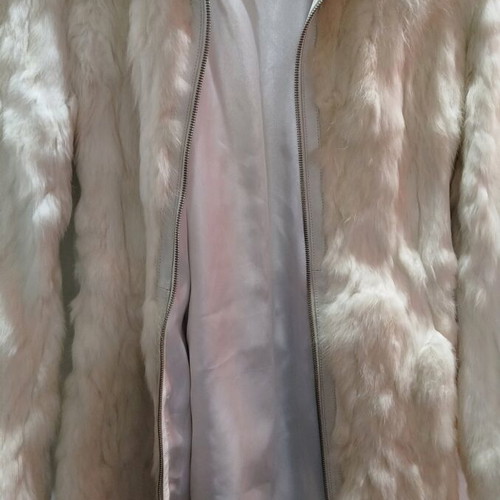 Anel coat made of genuine leather and fur, like new, size S