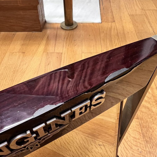 Longines mirror used with minor paint wear, wooden frame