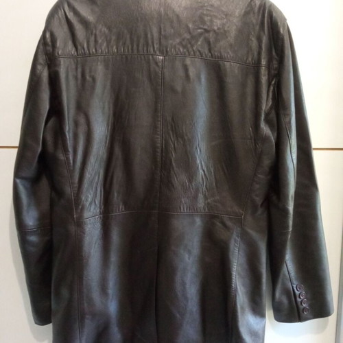 Vintage men's leather jacket brown size L used