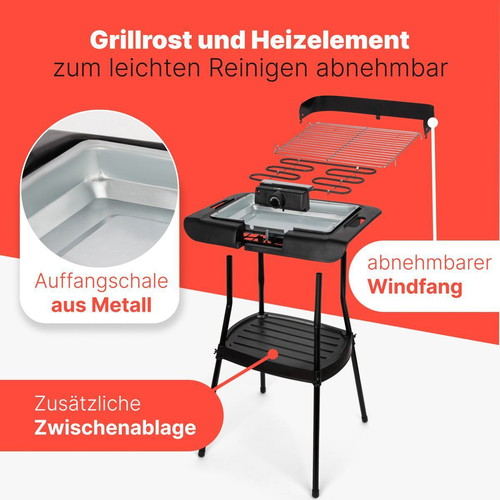 Clatronic Electric Standing Grill BQS 3842 2000W new