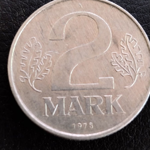 2 Mark coin used from German Democratic Republic 1978