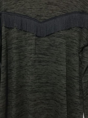 Blouse with front fringes made of soft fabric, size XL, like new