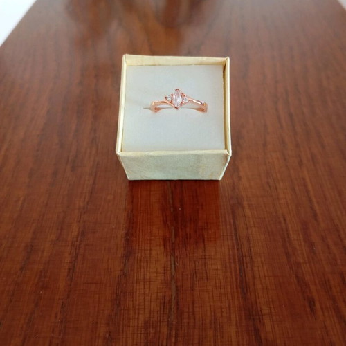 Ring used, gold plated with zircon stones size 7 pink gold