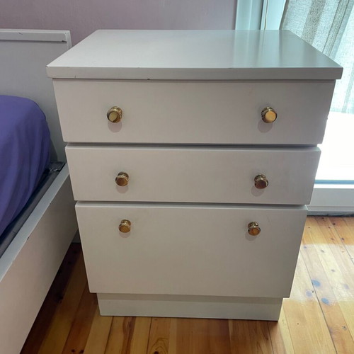 Single bed with bedside table set, 195 x 85 cm