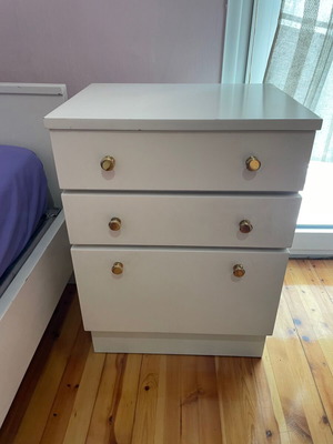 Single bed with bedside table set, 195 x 85 cm