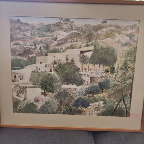 Watercolor paintings set of 4 like new with frames