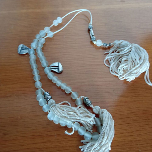Decorative white worry beads like new