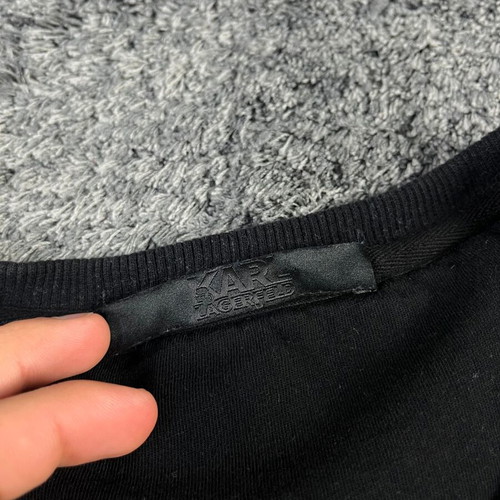 Karl Lagerfeld Leather Detail Sweatshirt men's sweatshirt like new, XL, black