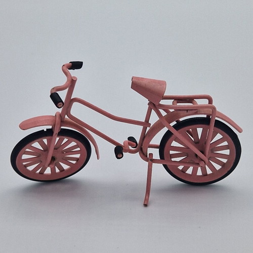 Vintage metal pink miniature bicycle decorative shabby chic used