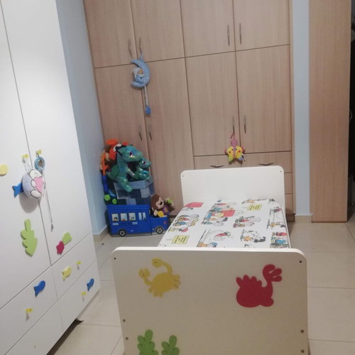Two children's cribs convertible to beds with LaTeX mattresses