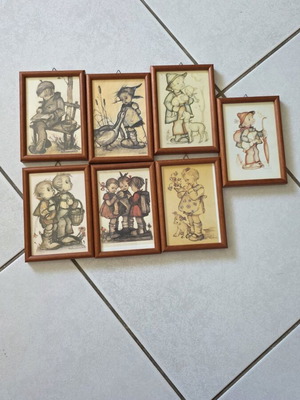 Hummel vintage set of 7 decorative frames with children's scenes used