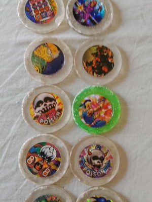 Poison plastic 90s collectible tags, set of 14