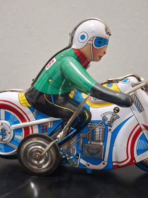 Retro Tin Toy Machine MS 702 with Wind-Up Mechanism Like New