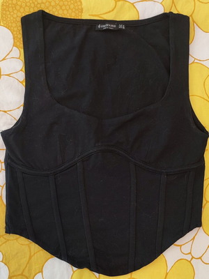 Τοπ crop Stradivarius M μαύρο σαν καινούργιο
