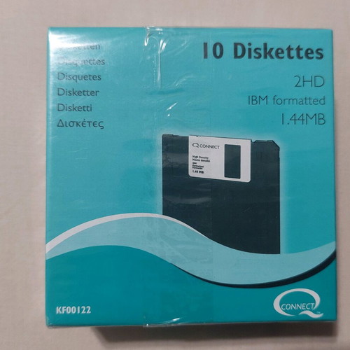 Floppy discs new, box of 10, 2 HD, IBM formatted, 1.44 MB
