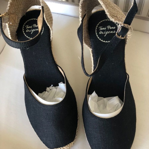 Toni Pons espadrilles black color new, 10 cm heel