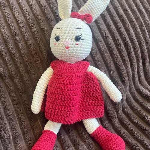 Handmade knitted bunny toy new