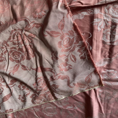 Vintage upholstery fabric satin brocade reversible like new 1.40x4.30 m